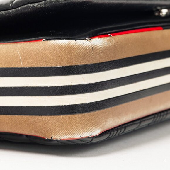 Burberry Lola Small Black Quilted Leather Icon-Stripe Shoulder Bag - Picture 6 of 13